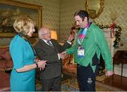 25 November 2015; Team Ireland's John Deevy, equestrian, in Aras an Uachtarain as the Special Olympics World Summer Games are honoured by President Michael D. Higgins and wife Sabina. Aras an Uachtarain, Phoenix Park, Dublin. Picture credit: Ray McManus / SPORTSFILE