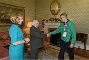 25 November 2015; Team Ireland's Noel Delaney, 11-a-side football, in Aras an Uachtarain as the Special Olympics World Summer Games are honoured by President Michael D. Higgins and wife Sabina. Aras an Uachtarain, Phoenix Park, Dublin.  Picture credit: Ray McManus / SPORTSFILE