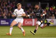 21 November 2015; Luke Fitzgerald, Leinster, is tackled by Niko Matawalu, Bath. European Rugby Champions Cup, Pool 5, Round 2, Bath v Leinster. The Recreation Ground, Bath, England. Picture credit: Stephen McCarthy / SPORTSFILE