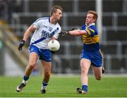 28 November 2015; Paul O'Donoghue, St Mary's, in action against Cillian McSweeney, Carrigaline. AIB Munster GAA Football Intermediate Club Championship Final, St Mary's, Kerry, v Carrigaline, Cork. Fitzgerald Stadium, Killarney, Co. Kerry. Picture credit: Stephen McCarthy / SPORTSFILE