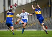 28 November 2015; Denis Daly, St Mary's, in action against Shane Griffin, left, and Killian Forbes, Carrigaline. AIB Munster GAA Football Intermediate Club Championship Final, St Mary's, Kerry, v Carrigaline, Cork. Fitzgerald Stadium, Killarney, Co. Kerry. Picture credit: Stephen McCarthy / SPORTSFILE