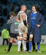 27 November 2015; Dan Tuohy, Ulster, and Mike McCarthy, Leinster, after the game. Guinness PRO12, Round 8, Leinster v Ulster. RDS Arena, Ballsbridge, Dublin. Picture credit: Cody Glenn / SPORTSFILE
