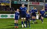 27 November 2015; Leinster matchday mascots Alex Woulfe from Clontarf, Dublin, left, and Tom Coyle, from Kildare, with captain Jamie Heaslip ahead of Leinster v Ulster - Guinness PRO12, Round 8. RDS, Ballsbridge, Dublin. Picture credit: Ramsey Cardy / SPORTSFILE