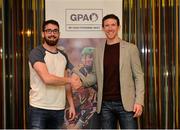 28 November 2015; Leitrim's Kevin Conlon, GPA Rep of the year winner, left, with Séamus Hickey, incoming GPA chairman, at the Gaelic Players Association AGM and Reps Day. Radisson Hotel, Athlone. Picture credit: Piaras Ó Mídheach / SPORTSFILE