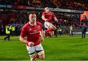 28 November 2015; Munster captain CJ Stander and Ian Keatley make their way out for the start of the game. Guinness PRO12, Round 8, Munster v Connacht. Thomond Park, Limerick. Picture credit: Diarmuid Greene / SPORTSFILE