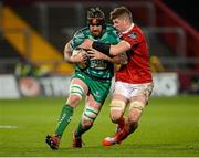 28 November 2015; Aly Muldowney, Connacht, is tackled by Jack O'Donoghue, Munster. Guinness PRO12, Round 8, Munster v Connacht. Thomond Park, Limerick. Picture credit: Seb Daly / SPORTSFILE