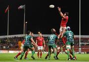 28 November 2015; Mark Chisholm, Munster, wins possession in a lineout. Guinness PRO12, Round 8, Munster v Connacht. Thomond Park, Limerick. Picture credit: Diarmuid Greene / SPORTSFILE