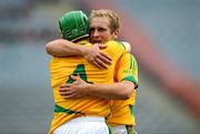 11 July 2009; Meath's Joey Keena celebrates with team-mate Michael Foley, left, after the match. Nicky Rackard Cup Final, Meath v London, Croke Park, Dublin. Picture credit: Brian Lawless / SPORTSFILE