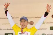 23 August 2009; Yellow jersey winner Russell Downing, Candi TV - Marshalls Pasta, after stage 3 of the Tour of Ireland. 2009 Tour of Ireland -  Stage 3, Bantry to Cork. Picture credit: Stephen McCarthy / SPORTSFILE