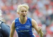23 August 2009; Derval O'Rourke, from Munster, celebrates after the GAA/Athletics Ireland Inter-Provincial Super Sprint Relay. Croke Park, Dublin. Picture credit: Oliver McVeigh / SPORTSFILE