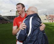 23 August 2009; Cork's Nicholas Murphy celebrates with Cork selector Frank Cogan after the game. GAA Football All-Ireland Senior Championship Semi-Final, Tyrone v Cork, Croke Park, Dublin. Picture credit: Oliver McVeigh / SPORTSFILE
