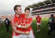23 August 2009; Cork's Nicholas Murphy and Eoin Cadogan celebrate after the game. GAA Football All-Ireland Senior Championship Semi-Final, Tyrone v Cork, Croke Park, Dublin. Picture credit: Oliver McVeigh / SPORTSFILE
