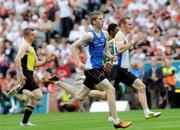 23 August 2009; David Quilligan, from Munster, and Paul Hession, from Connacht, in action during the GAA/Athletics Ireland Inter-Provincial Super Sprint Relay.  Croke Park, Dublin. Picture credit: Oliver McVeigh / SPORTSFILE