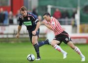 23 August 2009; Mark Farren, Derry City, in action against Jamie Harris, St Patrick's Athletic. League of Ireland Premier Division, Derry City v St Patrick's Athletic, Brandywell, Derry. Picture credit: David Maher / SPORTSFILE