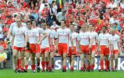23 August 2009; Brian Dooher leads the Tyrone team during the parade. GAA Football All-Ireland Senior Championship Semi-Final, Tyrone v Cork, Croke Park, Dublin. Picture credit: Oliver McVeigh / SPORTSFILE