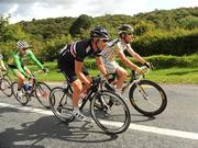 21 August 2009; Mark Cavendish, Team Columbia - HTC, right, Chris Newton, Rapha Condor Cycling Team, centre, and Kenny Lisabeth, An Post Sean Kelly Team, during stage 1 of the Tour of Ireland. 2009 Tour of Ireland - Stage 1, Enniskerry to Waterford. Picture credit: Stephen McCarthy / SPORTSFILE