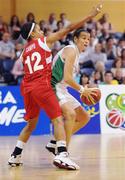 22 August 2009; Kate Maher, Ireland, in action against Jessica Gonzalez-Campo, Switzerland. Senior Women's European Championship Qualifier, Ireland v Switzerland, National Basketball Arena, Tallaght, Dublin. Picture credit: Brian Lawless / SPORTSFILE