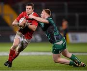 28 November 2015; Lucas Gonzalez Amorosino, Munster, is tackled by Shane Delahunt, Connacht. Guinness PRO12, Round 8, Munster v Connacht. Thomond Park, Limerick. Picture credit: Seb Daly / SPORTSFILE