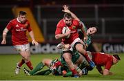 28 November 2015; James Cronin, Munster, is tackled by Aly Muldowney, Connacht. Guinness PRO12, Round 8, Munster v Connacht. Thomond Park, Limerick. Picture credit: Seb Daly / SPORTSFILE