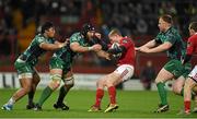 28 November 2015; Keith Earls, Munster, is tackled by John Muldoon, Bundee Aki, and Shane Delahunt, Connacht. Guinness PRO12, Round 8, Munster v Connacht. Thomond Park, Limerick. Picture credit: Diarmuid Greene / SPORTSFILE