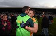 22 November 2015; Paul O'Donoghue and South Kerry manager John Sugrue following their victory. Kerry County Senior Football Championship Final Replay, South Kerry v Killarney Legion. Fitzgerald Stadium, Killarney, Co. Kerry. Picture credit: Stephen McCarthy / SPORTSFILE