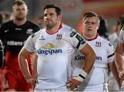 20 November 2015; Ricky Lutton and Kyle McCall, Ulster. European Rugby Champions Cup, Pool 1, Round 2, Ulster v Saracens. Kingspan Stadium, Ravenhill Park, Belfast. Picture credit: Oliver McVeigh / SPORTSFILE