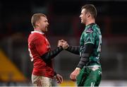 28 November 2015; Keith Earls, Munster, congratulates Robbie Henshaw, Connacht, at the final whistle. Guinness PRO12, Round 8, Munster v Connacht. Thomond Park, Limerick. Picture credit: Seb Daly / SPORTSFILE