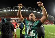 28 November 2015; Man of the match Bundee Aki, Connacht, celebrates after victory over Munster. Guinness PRO12, Round 8, Munster v Connacht. Thomond Park, Limerick. Picture credit: Diarmuid Greene / SPORTSFILE