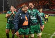28 November 2015; Connacht's Rodney Ah You and George Naoupu celebrate after the game. Guinness PRO12, Round 8, Munster v Connacht. Thomond Park, Limerick. Picture credit: Diarmuid Greene / SPORTSFILE