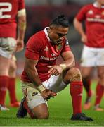 28 November 2015; Francis Saili, Munster, reacts during the game. Guinness PRO12, Round 8, Munster v Connacht. Thomond Park, Limerick. Picture credit: Diarmuid Greene / SPORTSFILE