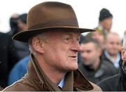 29 November 2015; Trainer Willie Mullins after sending Long Dog out to win The Bar One Racing Royal Bond Novice Hurdle Grade 1. Horse Racing at the Fairyhouse Winter Festival. Fairyhouse, Co. Meath. Picture credit: Cody Glenn / SPORTSFILE