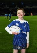 27 November 2015; Leinster matchday mascot Alex Woulfe, from Clontarf, Dublin, ahead of Leinster v Ulster - Guinness PRO12, Round 8. RDS, Ballsbridge, Dublin. Picture credit: Stephen McCarthy / SPORTSFILE