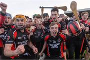 29 November 2015; David Redmond, left, and Eamonn Murphy, along with their team-mates, celebrate at the end of the game. AIB Leinster GAA Senior Club Hurling Championship Final, Oulart the Ballagh v Cuala. Netwatch Dr. Cullen Park, Carlow. Picture credit: David Maher / SPORTSFILE