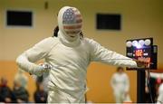 28 November 2015; Jason Pryor, USA, during the Irish Open Fencing Championships. Loughlinstown Leisure Centre, Dun Laoghaire, Co. Dublin. Picture credit: Cody Glenn / SPORTSFILE