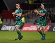 28 November 2015; Sean O'Brien and James Connolly, Connacht, clap their team's supporters after the match. Guinness PRO12, Round 8, Munster v Connacht. Thomond Park, Limerick. Picture credit: Seb Daly / SPORTSFILE