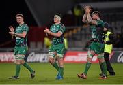 28 November 2015; Sean O'Brien, James Connolly and Aly Muldowney, Connacht, applaud their team's supporters after the match. Guinness PRO12, Round 8, Munster v Connacht. Thomond Park, Limerick. Picture credit: Seb Daly / SPORTSFILE