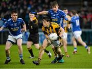 29 November 2015; James Morgan, Crossmaglen, in action against Orin Heapney and Darren Hughes, Scotstown. AIB Ulster GAA Senior Club Football Championship Final, Crossmaglen v Scotstown. Crossmaglen, Co. Armagh. Picture credit: Oliver McVeigh / SPORTSFILE