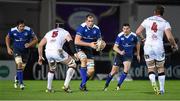 27 November 2015; Devin Toner with support from his Leinster team-mates Mike McCarthy, left, and Jonathan Sexton. Guinness PRO12, Round 8, Leinster v Ulster. RDS Arena, Ballsbridge, Dublin. Picture credit: Stephen McCarthy / SPORTSFILE