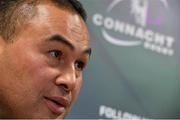 30 November 2015; Connacht head coach Pat Lam during a press conference. Sportsground, Galway. Picture credit: David Maher / SPORTSFILE
