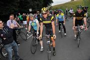 25 August 2009; Seven times winner of the Tour de France Lance Armstrong after his cycle, with fans, in the Phoenix Park, Dublin. Picture credit: Brian Lawless  / SPORTSFILE
