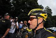 25 August 2009; Seven times winner of the Tour de France Lance Armstrong after his cycle in the Phoenix Park, Dublin. Picture credit: Brian Lawless  / SPORTSFILE