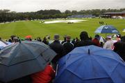 27 August 2009; Rain stopped play for a time during the game. One Day Cricket International, Ireland v England, Stormont, Belfast, Co. Antrim. Picture credit: Oliver McVeigh / SPORTSFILE