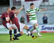 28 August 2009; Stephen Bradley, Shamrock Rovers, in action against Garry Breen, Galway United. League of Ireland Premier Division, Galway United v Shamrock Rovers, Terryland Park, Galway. Picture credit: David Maher / SPORTSFILE