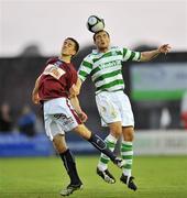 28 August 2009; Stephen Rice, Shamrock Rovers, in action against Cian McBrien, Galway United. League of Ireland Premier Division, Galway United v Shamrock Rovers, Terryland Park, Galway. Picture credit: David Maher / SPORTSFILE