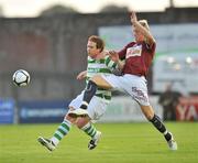 28 August 2009; Dessie Baker, Shamrock Rovers, in action against Sean Kelly, Galway United. League of Ireland Premier Division, Galway United v Shamrock Rovers, Terryland Park, Galway. Picture credit: David Maher / SPORTSFILE