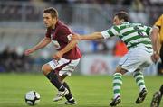 28 August 2009; Alan Murphy, Galway United, in action against Stephen Rice, Shamrock Rovers. League of Ireland Premier Division, Galway United v Shamrock Rovers, Terryland Park, Galway. Picture credit: David Maher / SPORTSFILE