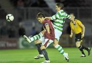 28 August 2009; Dessie Baker, Shamrock Rovers, in action against John Russell, Galway United. League of Ireland Premier Division, Galway United v Shamrock Rovers, Terryland Park, Galway. Picture credit: David Maher / SPORTSFILE