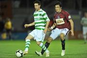 28 August 2009; Stephen Bradley, Shamrock Rovers, in action against David Cooke, Galway United. League of Ireland Premier Division, Galway United v Shamrock Rovers, Terryland Park, Galway. Picture credit: David Maher / SPORTSFILE