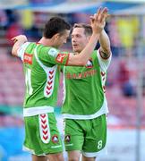 29 August 2009; Joe Gamble, right, Cork City, celebrates with team-mate Billy Dennehy after scoring his side's first goal. Setanta Cup, Cork City v Cliftonville, Turner's Cross, Cork. Picture credit: David Maher / SPORTSFILE