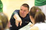 22 August 2009; Ireland head coach Mark Scannell issues instructions during a time-out. Senior Women's European Championship Qualifier, Ireland v Switzerland, National Basketball Arena, Tallaght, Dublin. Picture credit: Brian Lawless / SPORTSFILE